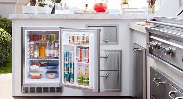Built-in refrigerator for BBQ Island in Temecula, CA
