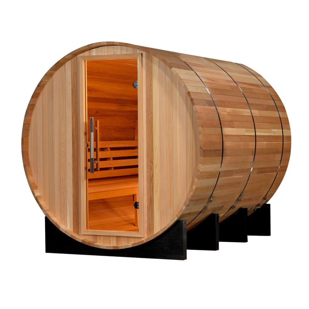 Golden Designs "Marstrand" 6 Person Barrel Traditional Steam Sauna - Canadian Red Cedar
