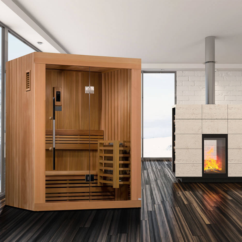 Golden Designs "Sundsvall Edition" 2 Person Traditional Steam Sauna - Canadian Red Cedar